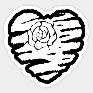 heart with rose Sticker